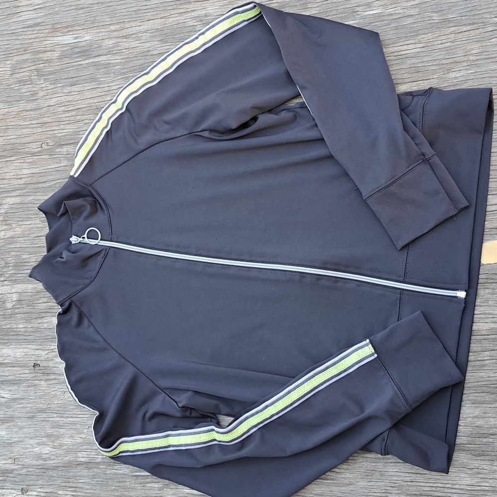 Active zipper front long sleeves side pockets athletic jacket M - Picture 1 of 6